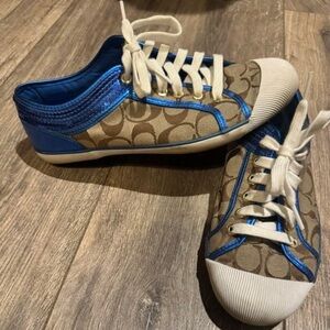 Blue Sequin Coach Shoes